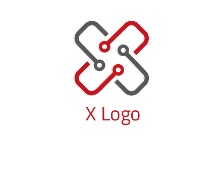 letter x circuit logo
