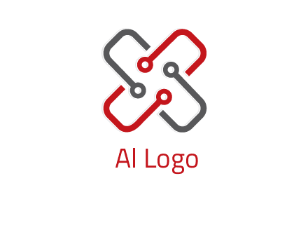 letter x circuit logo