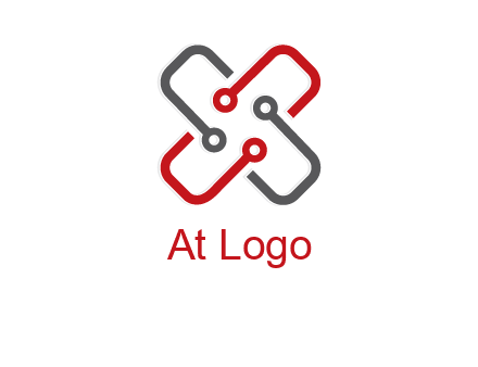 letter x circuit logo