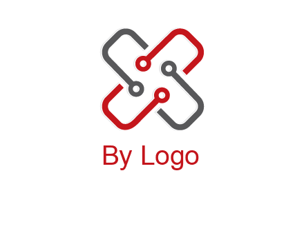 letter x circuit logo