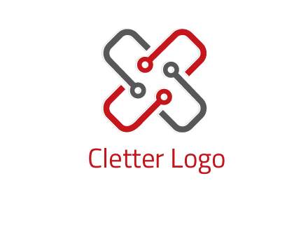 letter x circuit logo