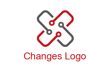 letter x circuit logo