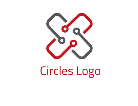 letter x circuit logo