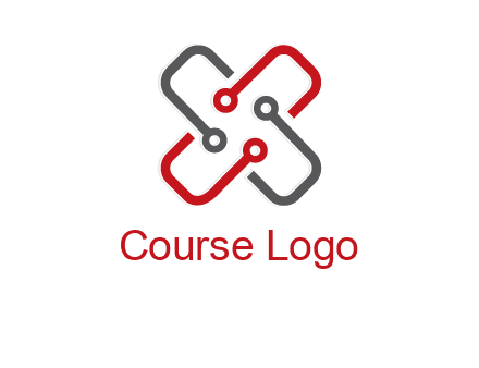 letter x circuit logo