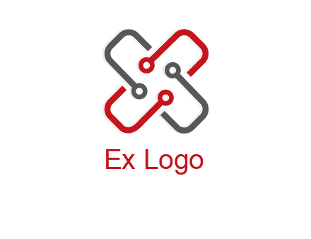 letter x circuit logo