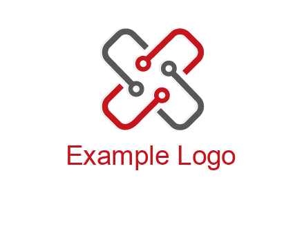 letter x circuit logo