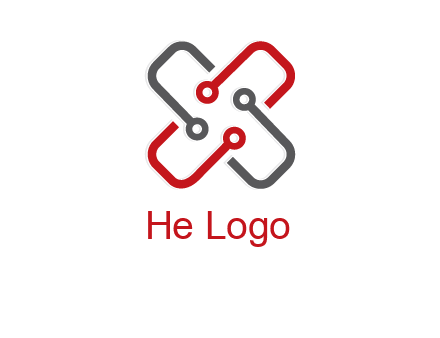 letter x circuit logo