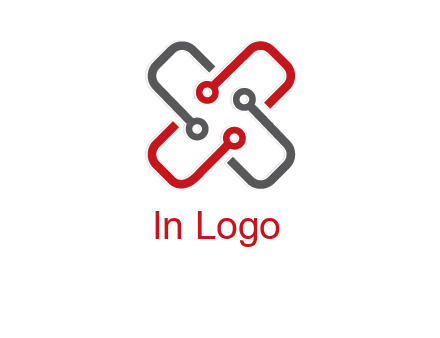 letter x circuit logo
