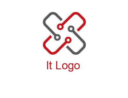 letter x circuit logo