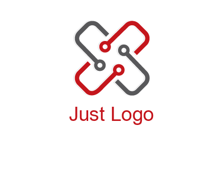 letter x circuit logo