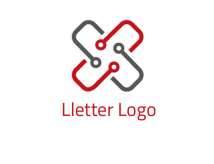 letter x circuit logo