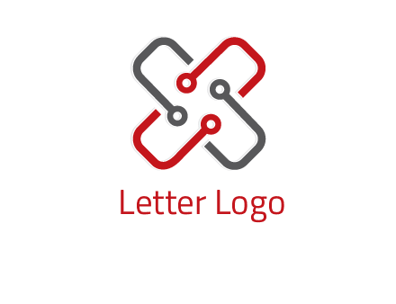 letter x circuit logo