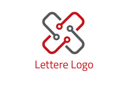 letter x circuit logo