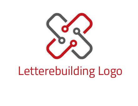 letter x circuit logo