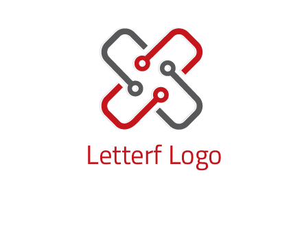 letter x circuit logo
