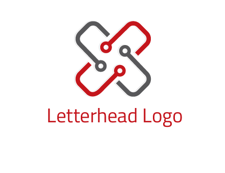 letter x circuit logo