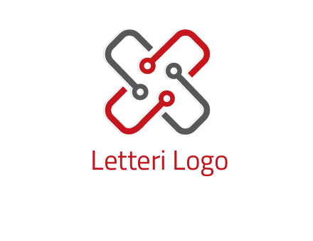 letter x circuit logo