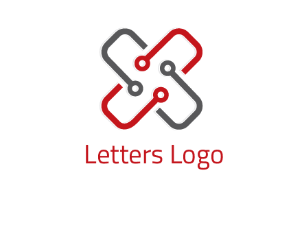 letter x circuit logo