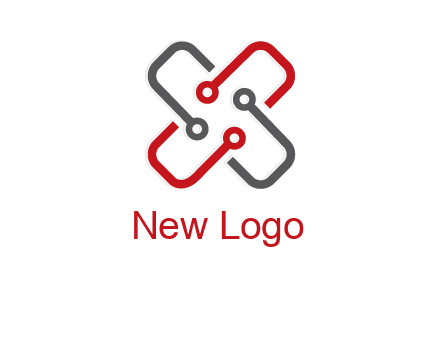 letter x circuit logo