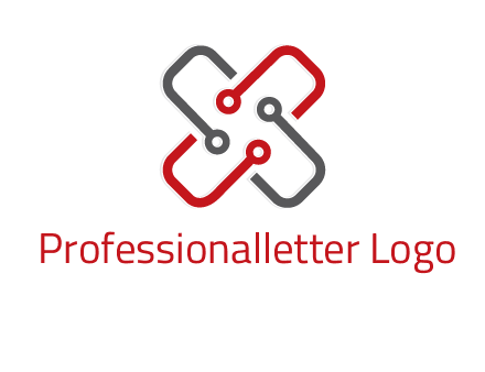 letter x circuit logo