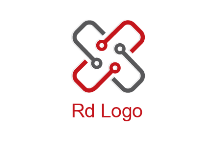 letter x circuit logo