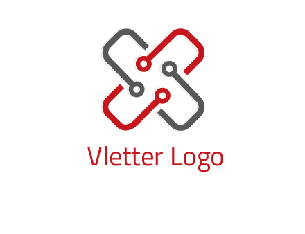 letter x circuit logo