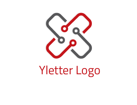 letter x circuit logo