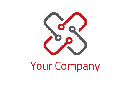 letter x circuit logo