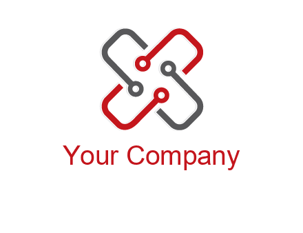 letter x circuit logo