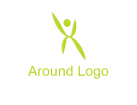 letter X with circle forming people icon