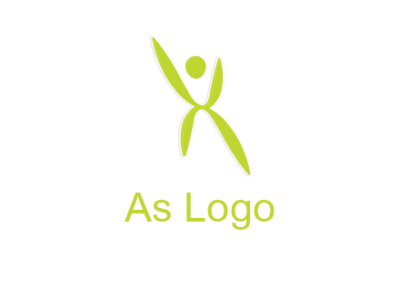 letter X with circle forming people icon