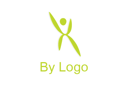 letter X with circle forming people icon