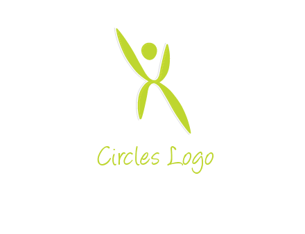 letter X with circle forming people icon