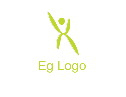 letter X with circle forming people icon