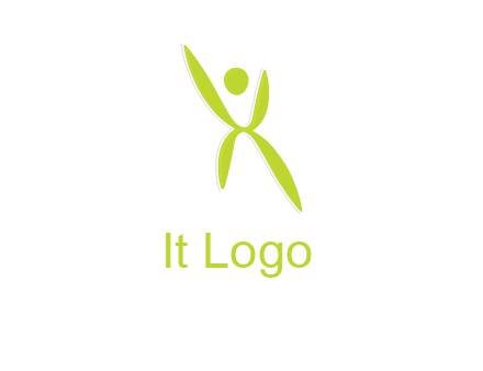 letter X with circle forming people icon