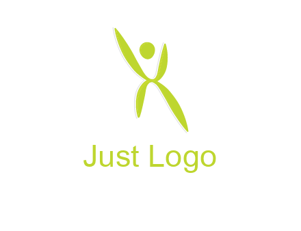 letter X with circle forming people icon