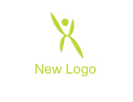 letter X with circle forming people icon