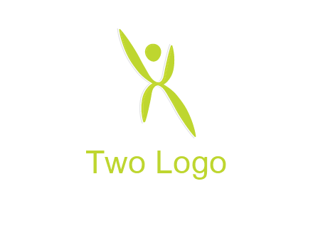 letter X with circle forming people icon