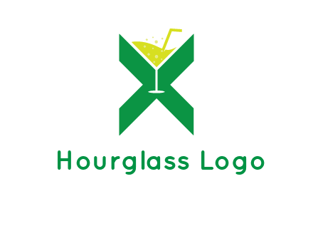 letter X forming negative spacing glass with drink