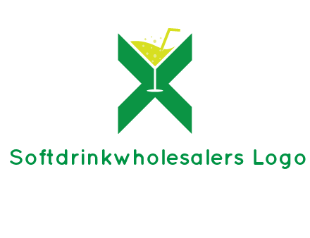 letter X forming negative spacing glass with drink