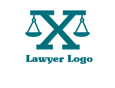legal scale on letter X logo