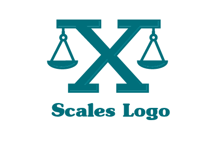 legal scale on letter X logo