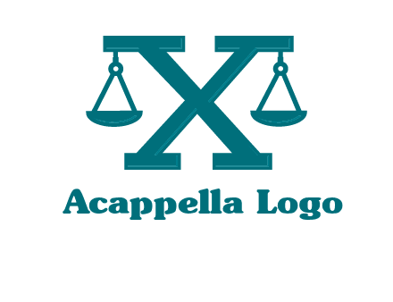 legal scale on letter X logo