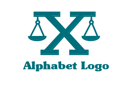 legal scale on letter X logo