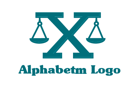 legal scale on letter X logo