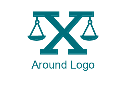 legal scale on letter X logo
