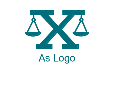 legal scale on letter X logo
