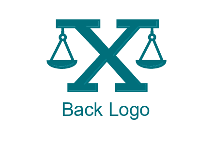 legal scale on letter X logo