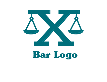 legal scale on letter X logo