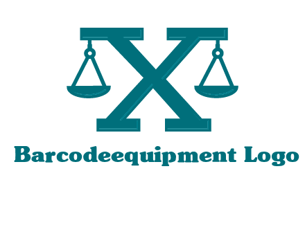 legal scale on letter X logo